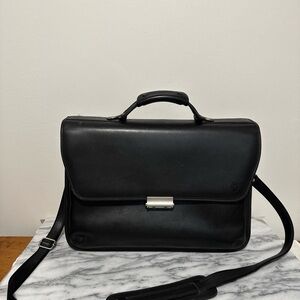 Hartmann by Gian Paolo Lombardo Black Leather Men's Briefcase